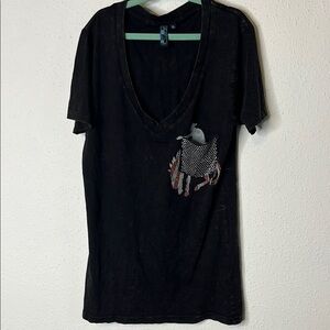 Wrangler Black and Red Short Sleeve Rodeo Tee